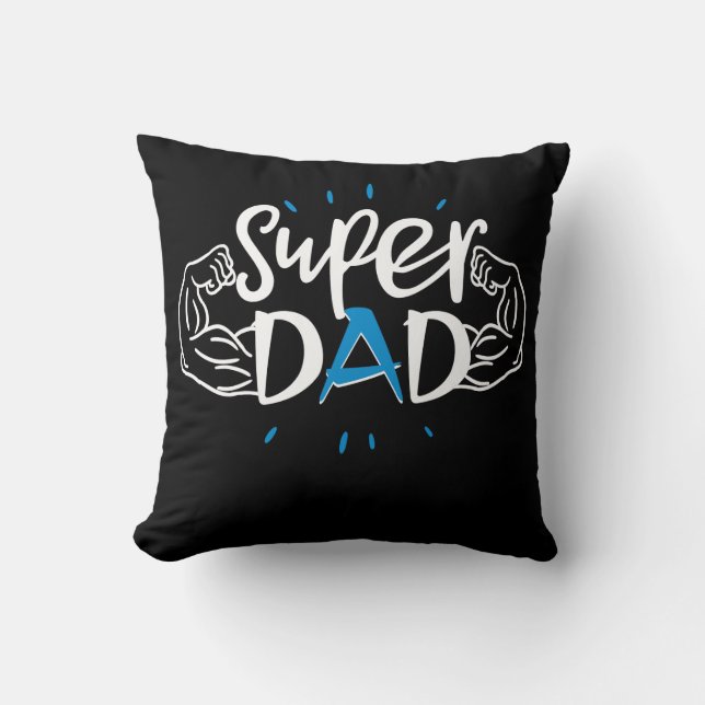 Coussin Super Dad Pillow V2 – Cozy Father Gift (Recto)