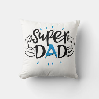 Coussin Super Dad Throw Pillow – Cozy Father Gift