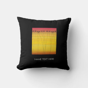 Coussin Super et coloré Tropical Summer Sunset Noir