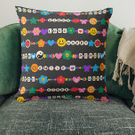 Coussin Super Good Vibes Love Smile Perles rétro<br><div class="desc">Super Good Vibes Love Smile Retro Beads Throw Pillows Cushions présente une variété de perles d'amitié avec texte tels que l'amour, la paix, heureux, sourire, bonnes vibrations et accentué avec des fleurs, papillons, coeurs, étoiles, yin et yang signes dans des couleurs vives. Décor parfait pour la maison et la chambre...</div>
