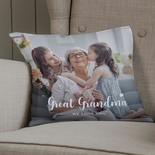 Coussin Super grand grand-mère sur mesure Deux garde-photo (Créateur téléchargé)