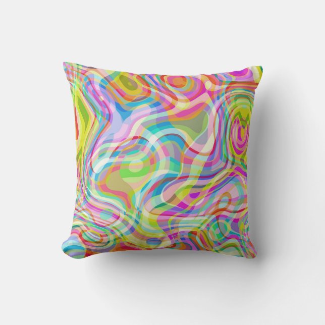 Coussin Super Hippy Retro Rainbow Surface Motif  (Recto)