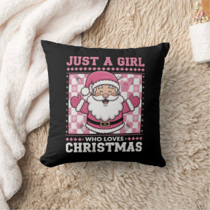 Coussin Super Juste Une Fille Qui Aime Noël Noël Noël Père