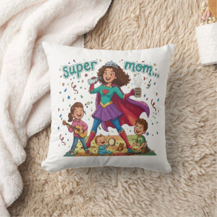 Coussin Super Maman Héroïne - Célébration de la Fête des M