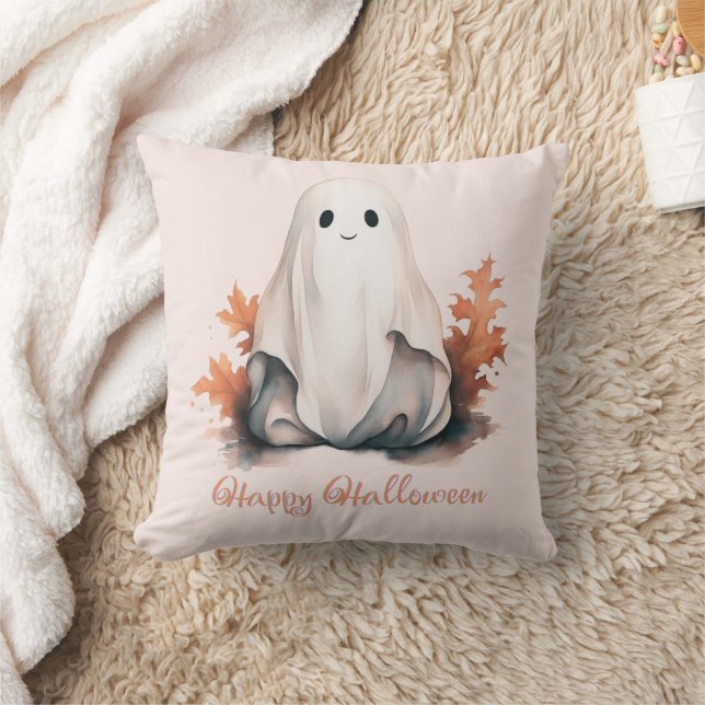 Coussin Super Mignon Feuilles d'Automne Joyeux Halloween (Couverture)