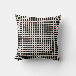 Coussin Super Mignon Motif Noir Blanc Rouge Chic