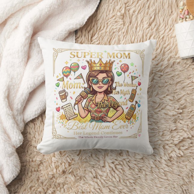 Coussin Super mom sticker (Couverture)