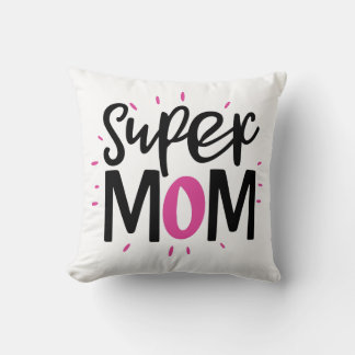 Coussin Super Mom Throw Pillow – Cozy Mother Gift
