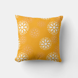 Coussin Super Orange Daisy Fleur Retro Floral