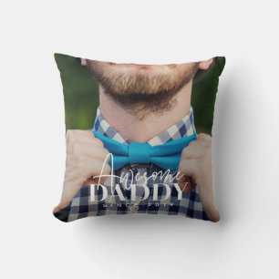 Coussin Super Papa Depuis 20XX Simple Élégant Photo