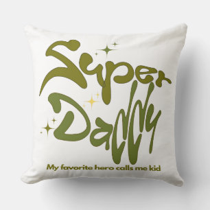 Coussin Super Papa Héros pour les Enfants