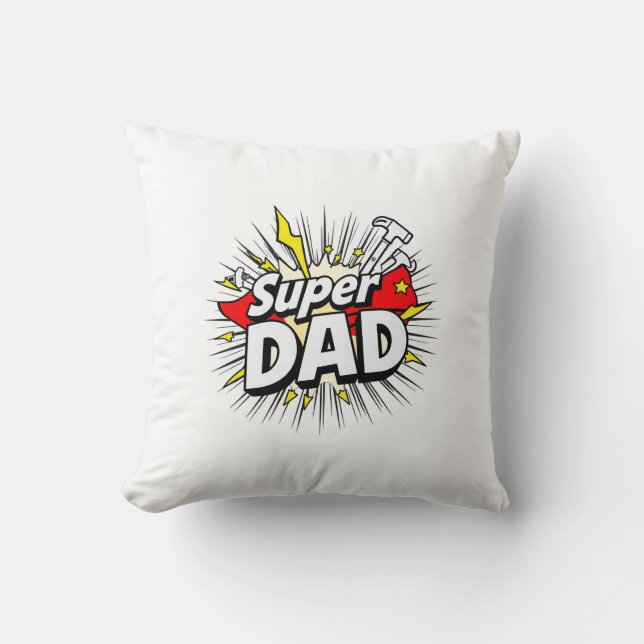 Coussin Super Papa Jrow Pillow - Confort héroïque pour pap (Recto)