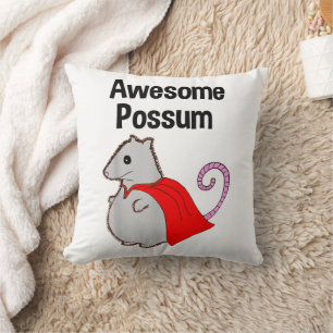 Coussin Super Possum Drôle, Mignonne. Amoureux des animaux