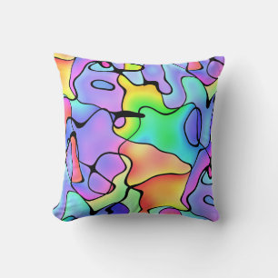 Coussin Superbe Abstrait coloré Motif d'aquarelles