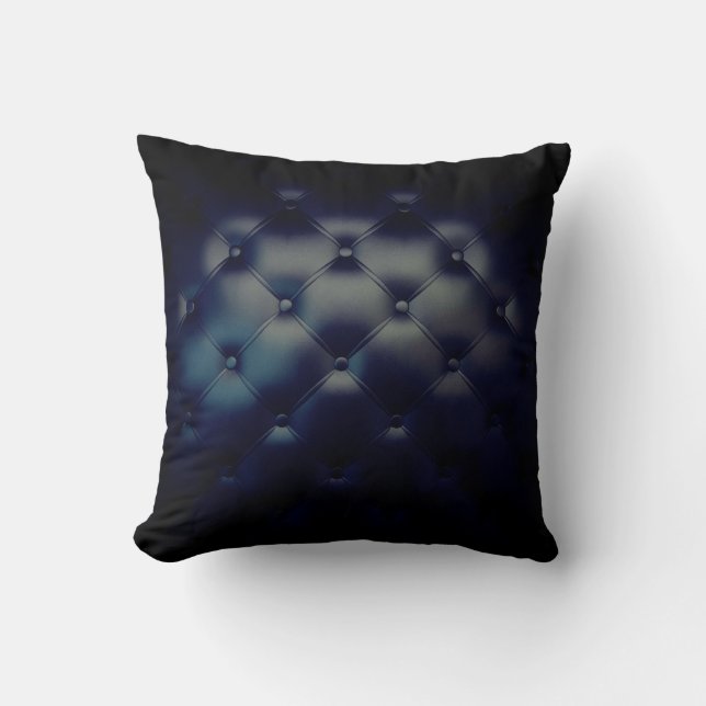 Coussin Superbe Blue Dark Navy Texture en cuir (Recto)