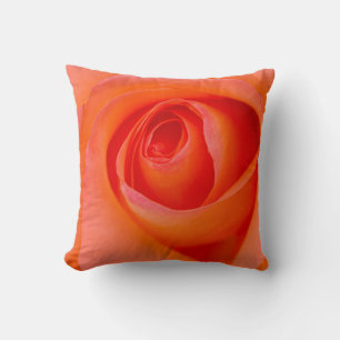 Coussin Superbe bourgeon de rose orange