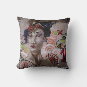 Coussin Superbe Geisha Graffiti street art