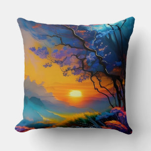Coussin Superbe lever de soleil sur l'étang
