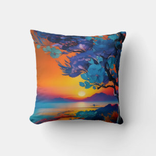 Coussin Superbe lever de soleil sur l'étang