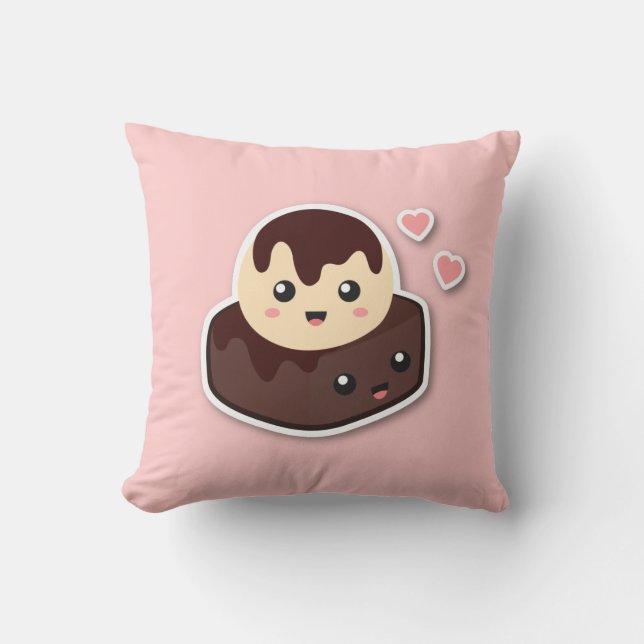 Coussin Superbe paire de glace à la vanille et de brownie (Recto)