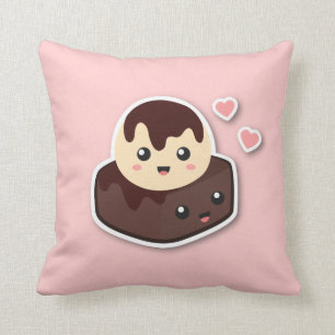 Coussin Superbe paire de glace à la vanille et de brownie