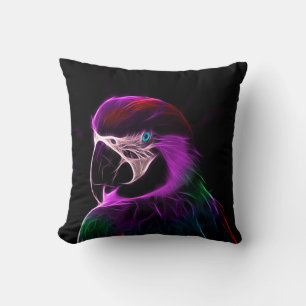 Coussin Superbe perroquet à la lueur de prune