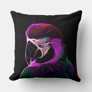Coussin Superbe perroquet à la lueur de prune
