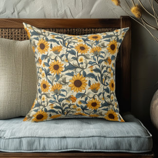 Coussin Superbe tournesol Art Nouveau