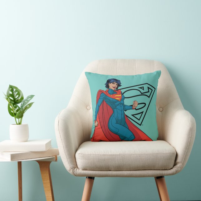 Coussin Supergirl Hovering en costume bleu (Chaise)