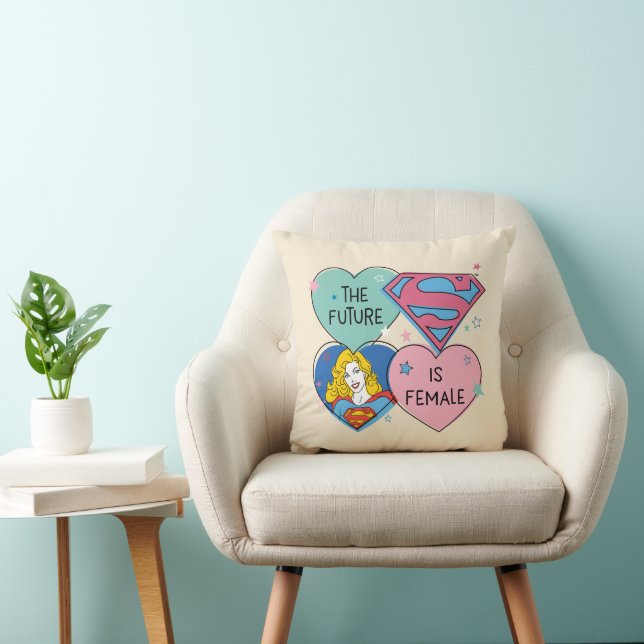 Coussin Supergirl "L'avenir est féminin" (Chaise)