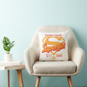Coussin Supergirl plus forte que jamais Retro Graphic