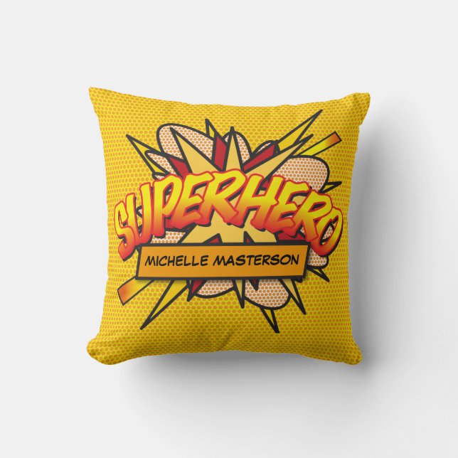 Coussin SUPERHÉROS Bande dessinée comique moderne personna (Recto)