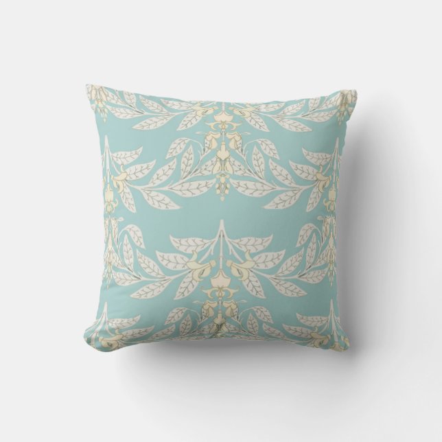Coussin Supérieure Art Nouveau motif douce turquoise (Recto)