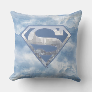 Coussin Superman S-Shield   Logo de la ville bleu clair