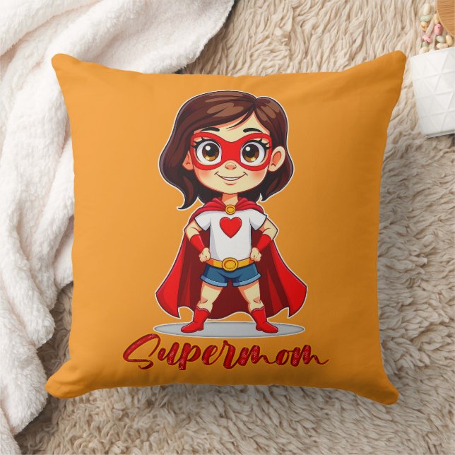 Coussin Supermom – Cute Mother Superhero Design (Couverture)