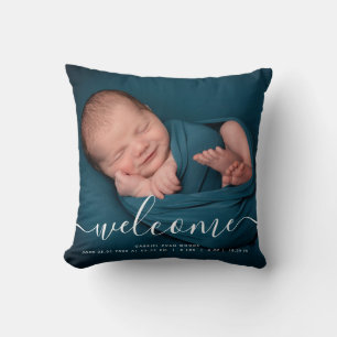 Coussin Superposition de texte de bienvenue avec photo per