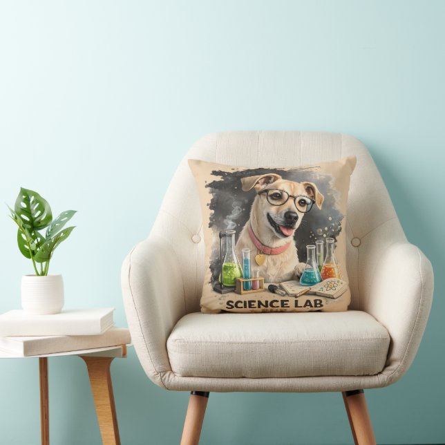 Coussin Superstar du Labo Scientifique Chien Mignon avec d (Chaise)