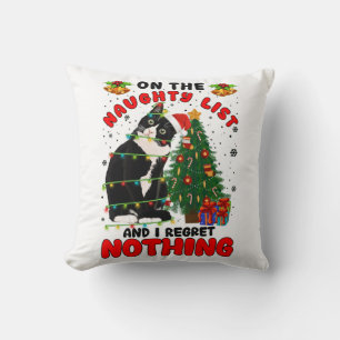 Coussin Sur La Liste Coquine Je Regrette Rien De Chat Noël