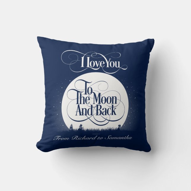 Coussin Sur La Lune Et Le Dos (Personnalisé) (Recto)