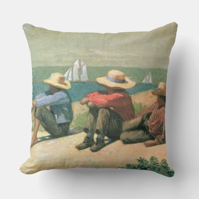 Coussin Sur la plage, 1875 (la semaine) (Recto)