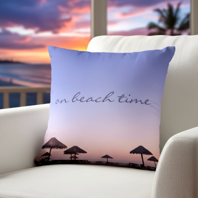 Coussin Sur La Plage California Purple Sunset Photo (Créateur téléchargé)