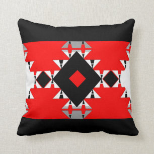 Coussin Sur-Noir de Geo/blanc Romance/gris/rouge