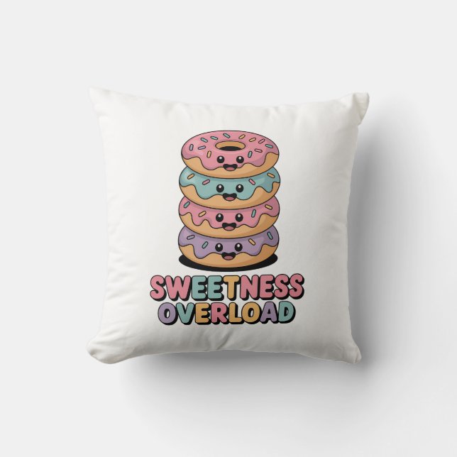 Coussin Surcharge de sucrerie | Enfants Donut (Recto)