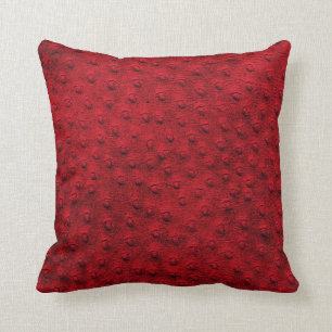 Coussin surdimensionné rouge de grain de cuir
