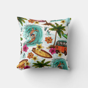 Coussin surf cool motif de plage