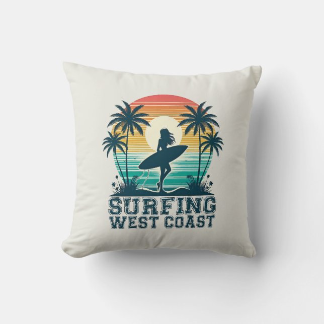 Coussin Surf Côte Ouest (Recto)