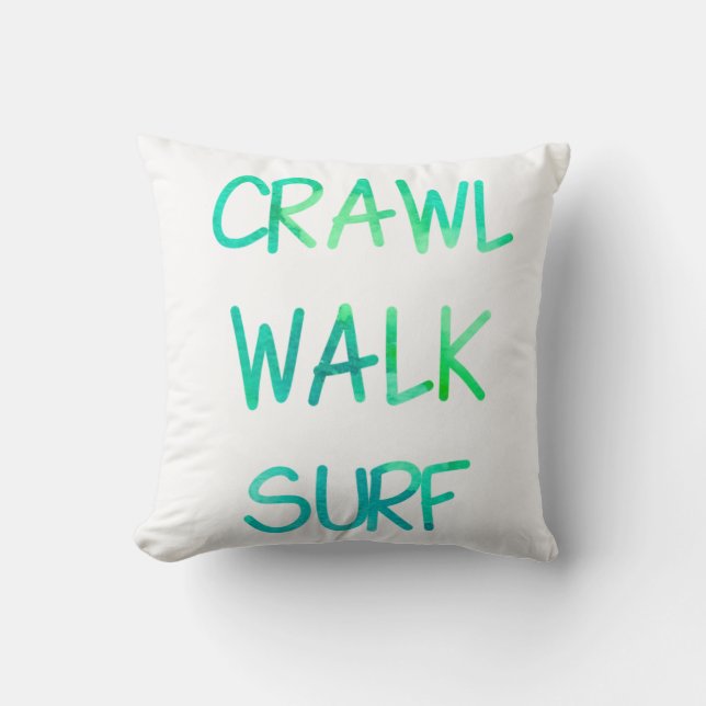 Coussin Surf de marche à la rampe avec police verte (Recto)