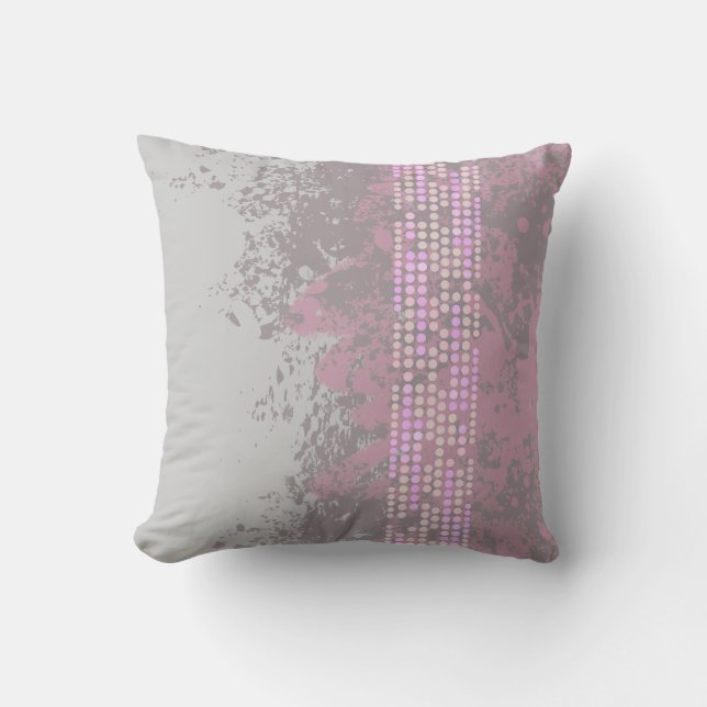 Coussin surf de mer muet violet gris abstrait point coussi (Recto)