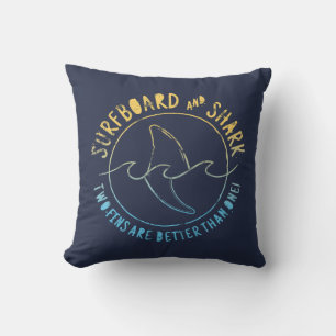 Coussin Surf Et Requin Drôle Surfer Surf Été