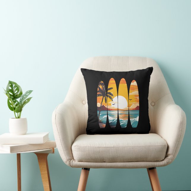 Coussin Surf Surf Surfboards Sunset (Chaise)